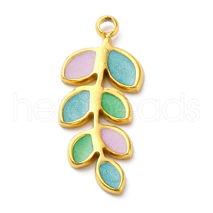 304 Stainless Steel Enamel Pendants STAS-S163-13G-1