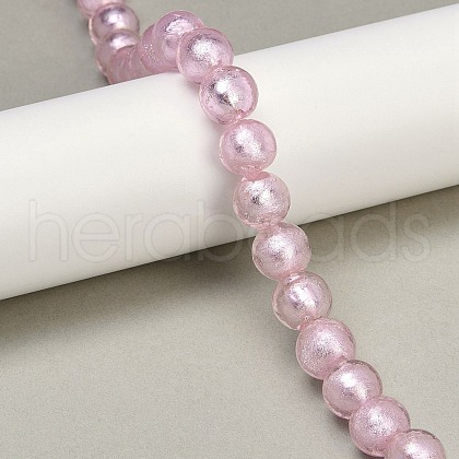 Handmade Silver Foil Glass Beads Strands FOIL-F002-01C-1