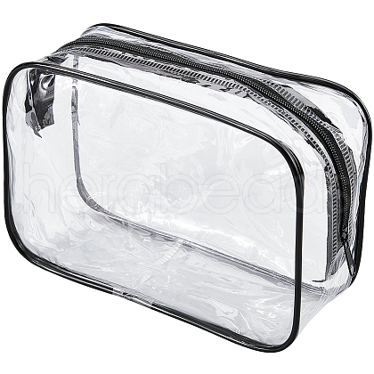 CRASPIRE 3Pcs Transparent PVC Cosmetic Zipper Pouches AJEW-CP0008-72-1