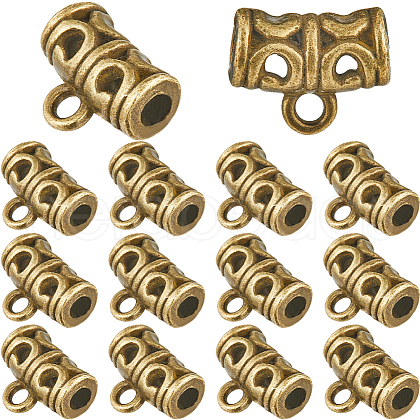 SOFPLATE 160Pcs Tibetan Style Alloy Tube Bails TIBE-SP0001-11AB-1