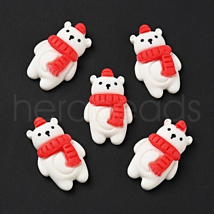 Opaque Christmas Resin Cabochons RESI-G039-10-1