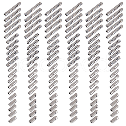 GOMAKERER 2000Pcs 4 Styles Glass Twisted Bugle Beads SEED-GO0001-09C-1