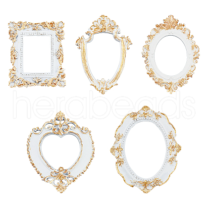 5Pcs 5 Style Resin Picture Frame AJEW-FG0002-34-1