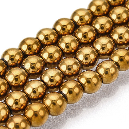 Non-magnetic Synthetic Hematite Beads Strands G-S096-4mm-2-1
