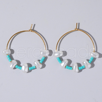 Mixed Rice Bead Vintage Imitation Pearl Earrings for Sophisticated Style DH7154-5-1