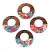 Transparent Resin & Walnut Wood Pendants RESI-TAC0017-74-A04-1