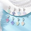 Transparent Glass Cross Pendant Decorations HJEW-JM03349-01-1