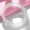 Sqaure Natural Quartz Crystal Beads Stretch Bracelets for Women Men BJEW-C097-06W-1