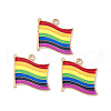 Rainbow Color Pride Flag Alloy Enamel Pendants X-ENAM-K067-10-1