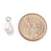 Grade B Natural Cultured Freshwater Pearl Charms X-PALLOY-JF01497-02-5