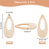   2 Sets Hollow Wooden Big Pendants WOOD-PH0002-28-3