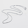Anti-Tarnish Rhodium Plated 925 Sterling Silver Box Chain Necklaces STER-F039-45cm-04P-1
