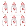 Glass Seed Beaded Jellyfish Pendants PALLOY-MZ00707-2