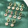 Brass Micro Pave Cubic Zirconia Hoop Earrings EJEW-S277-13G-1