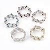 Electroplate Glass Wrap Bracelets BJEW-JB04018-1