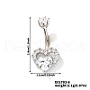 Heart Brass Rhinestone Belly Rings Curved Barbell OZ3962-6-1