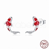 Anti-Tarnish Rhodium Plated 925 Sterling Silver Stud Earrings STER-BB72115-8