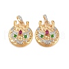 Brass Micro Pave Cubic Zirconia Pendants KK-K351-53G-1