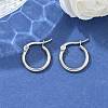 Tarnish Resistant 304 Stainless Steel Hoop Earrings X-EJEW-F105-12P-5