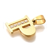 Ion Plating(IP) 304 Stainless Steel Rhinestone Pendants STAS-U035-01G-P-2