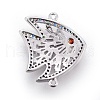 Brass Micro Pave Cubic Zirconia Links ZIRC-F093-15P-2