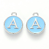 Platinum Plated Alloy Enamel Charms X-ENAM-S118-04A-P-1
