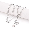 304 Stainless Steel Paperclip Chain Necklace NJEW-D045-14P-03-1