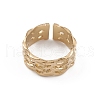 Ion Plating(IP) 304 Stainless Steel Hollow Net Open Cuff Rings for Women RJEW-G285-05G-2