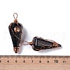 Natural Obsidian Copper Wire Wrapped Big Pendants G-B073-02RG-10-2