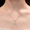 Lucky Bag Brass with Glass Imitation Jade Pendant Necklaces for Women FS-WG73FC0-01-3