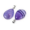 Dyed Natural Banded Agate Pendants G-G202-09A-2