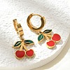 304 Stainless Steel Enamel Hoop Earrings EJEW-M080-01G-5