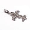 316 Surgical Stainless Steel Rhinestone Pendants STAS-L184-038-2