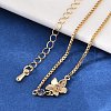 Brass Micro Pave Cubic Zirconia Birthday Flower Link Bracelets BJEW-U031-01G-02-3