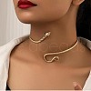 Snake Alloy Jet Rhinestone Cuff Choker Necklaces for Women FS-WG6BDCE-01-1