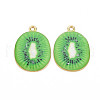 Light Gold Alloy Enamel Pendants ENAM-S126-124-2