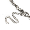 304 Stainless Steel Oval Link Chains Bracelets for Men & Women BJEW-D042-22B-P-3