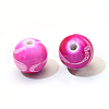 Spray Painted Drawbench Acrylic Round Beads ACRP-S657-12mm-M-3