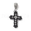 2Pcs 2 Styles 3D Glass Seed Beaded Cross Charms PALLOY-MZ00576-02-1