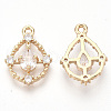 Golden Tone Brass Pendants GLAA-R212-10D-2