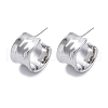Brass C-Shaped Stud Earrings EJEW-R025-37P-2