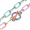 Ion Plating(IP) 304 Stainless Steel Paperclip Chain Necklaces NJEW-O124-01MU-3