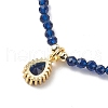Cubic Zirconia Teardrop Pendant Necklace with Natural Kyanite Beaded Chains NJEW-JN04121-01-6