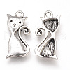Tibetan Style Alloy Kitten Pendants TIBEP-T002-66AS-RS-1