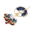 Natural Lapis Lazuli Tree of Life with Mixed Gemstone Chips Tassel Big Pendant Decorations HJEW-H057-03G-A07-3