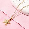 Summer Beach 304 Stainless Steel Pendant Rope Chain Necklaces for Women STAS-Z108-01G-01-1