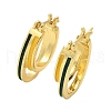Two-layer Oval Brass Enamel Hoop Earrings EJEW-S252-03D-G-4