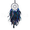 Iron Woven Web/Net with Feather Pendant Decorations PW-WG16514-01-3