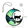 Acrylic Stained Moon Cat Hanging Ornament PW-WG58196-06-1
