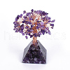 Natural Amethyst Chips and Gemstone pedestal Display Decorations G-S282-08-1